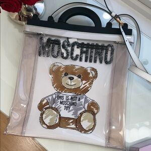 Moschino Transparent Teddy Bear flat Bag